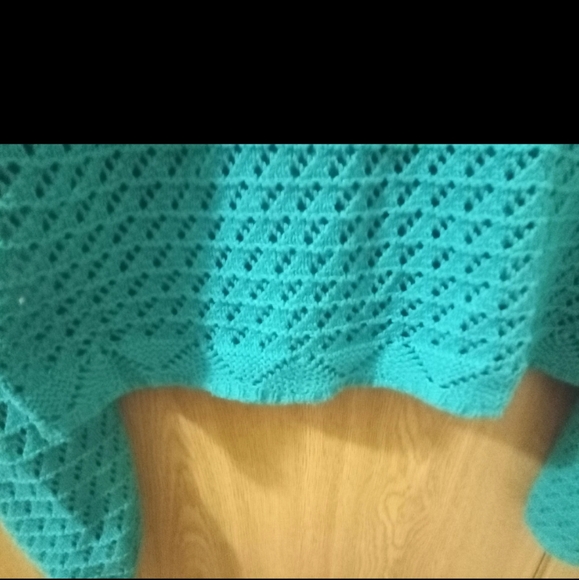 Appleseeds Women's XL Teal knit Cardigan Sweater Button Up Flaw See Description - Picture 6 of 8